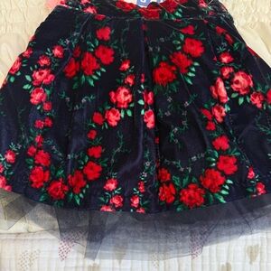 Janie and Jack Red Floral Skirt